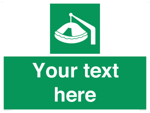 Custom sign Safe condition Davit-launched liferaft